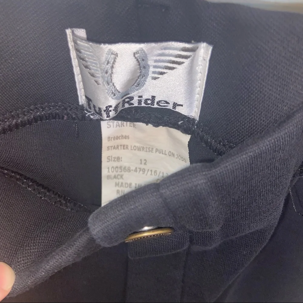 Girl’s Tuff Rider Black Riding Pants - Picture 3 of 7
